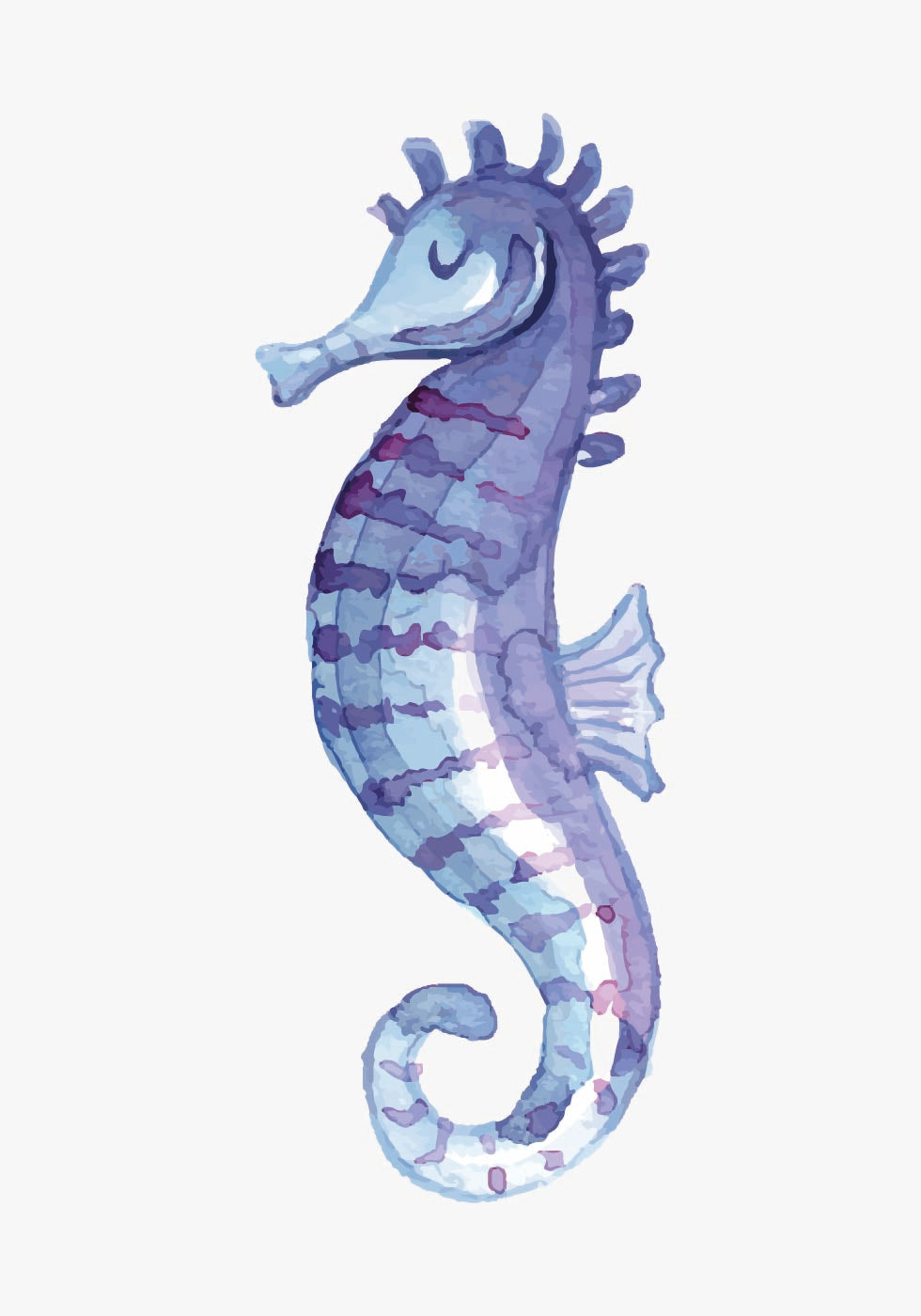 Blue Seahorse Plakat - Posterbox.dk