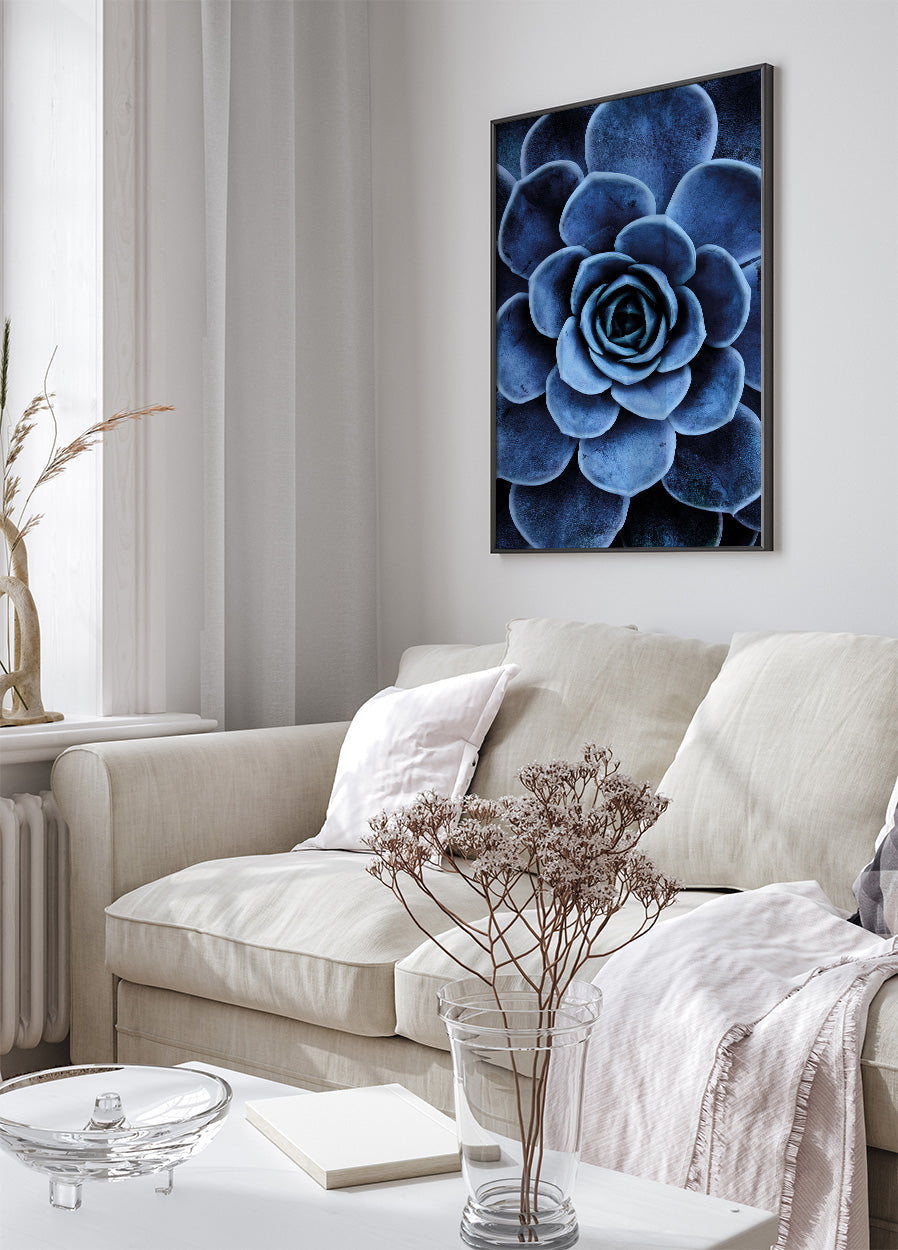 Blue Succulent Plakat - Posterbox.dk