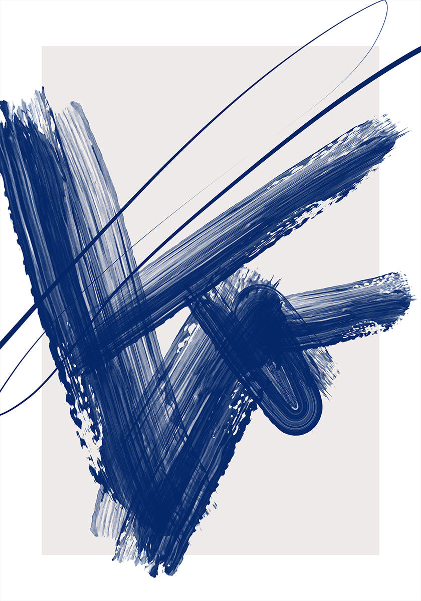 Bold Blue Brushstrokes Plakat