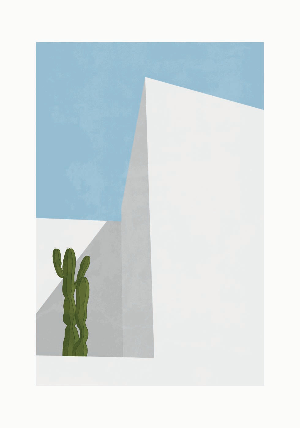 Minimal Desert View, Cactus and Geometry Plakat