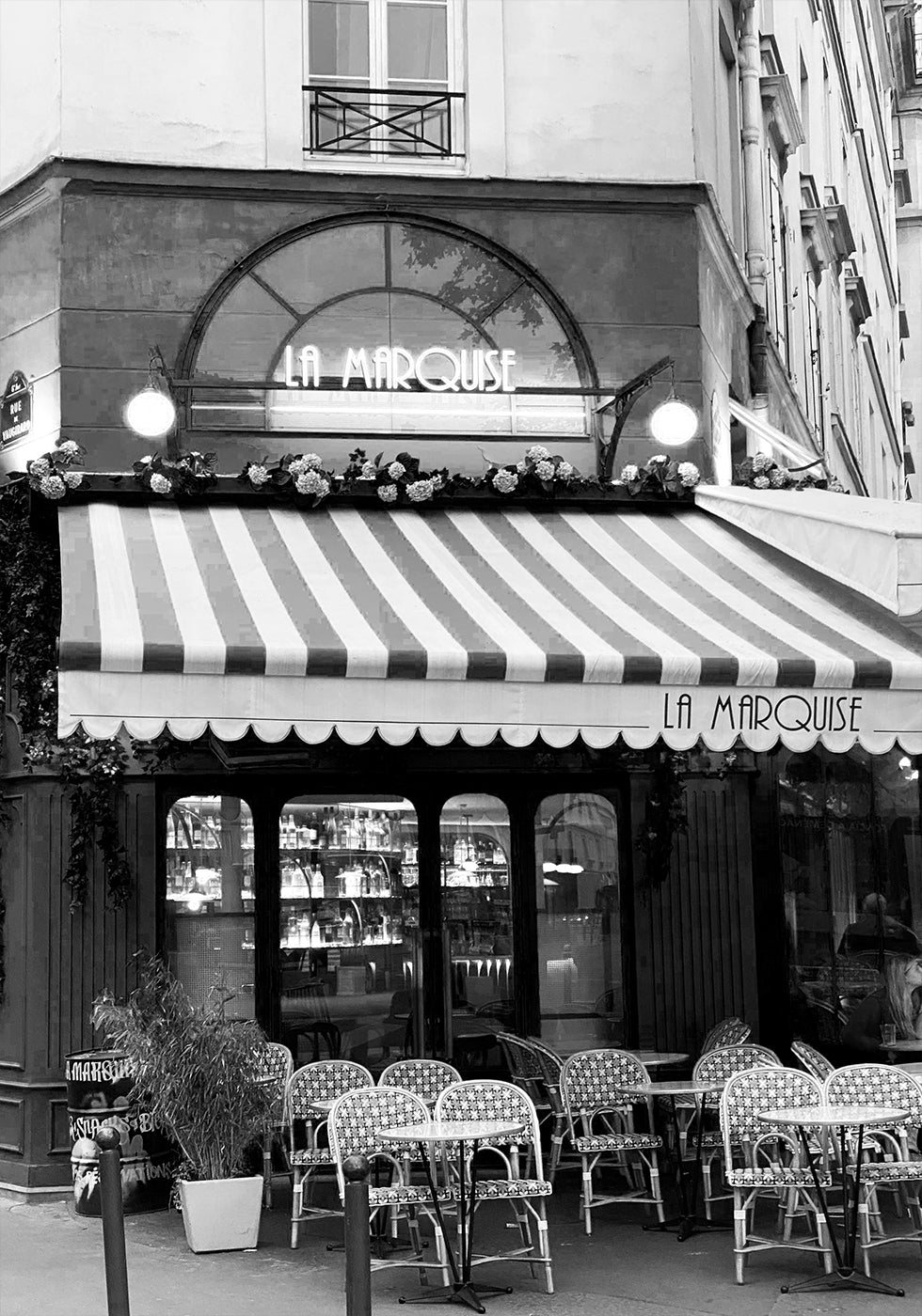 Paris café La Marquise Black & White Plakat