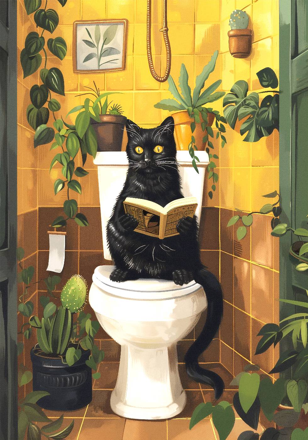 Cat on Toilet Plakat