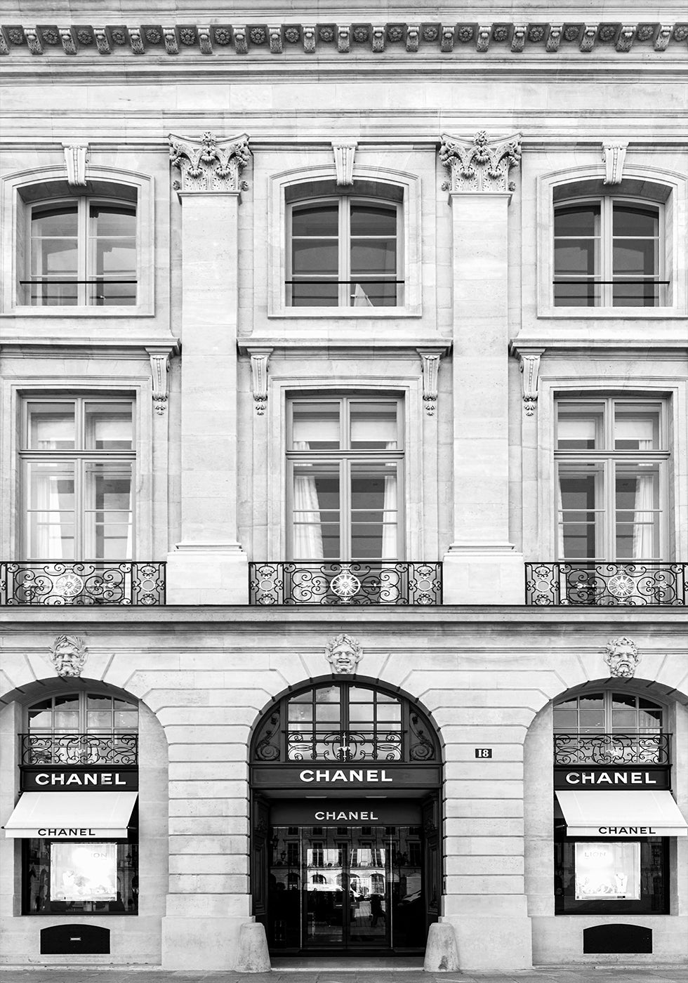 Chanel Paris Boutique Black & White Plakat