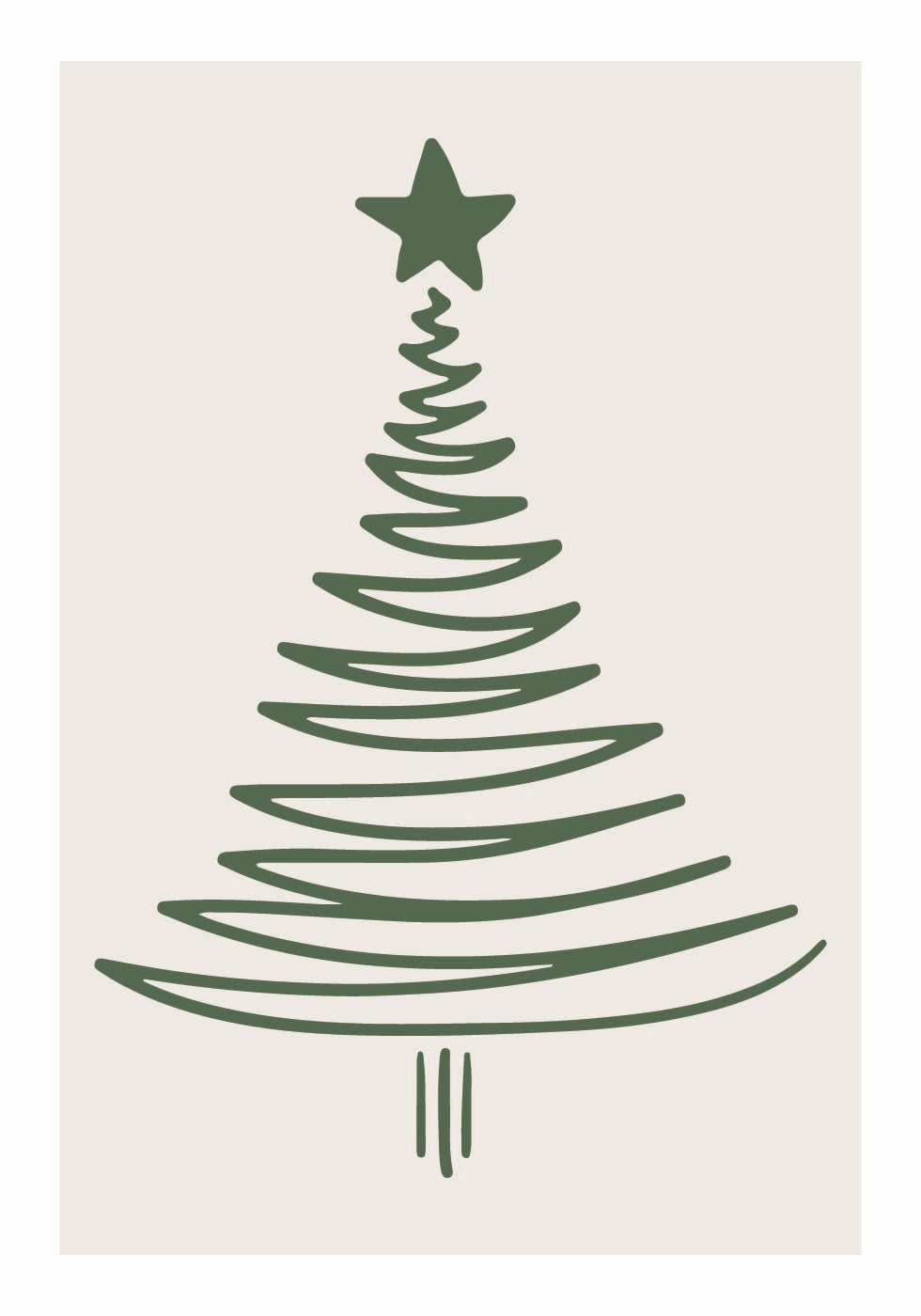 Christmas Tree Line Art Plakat