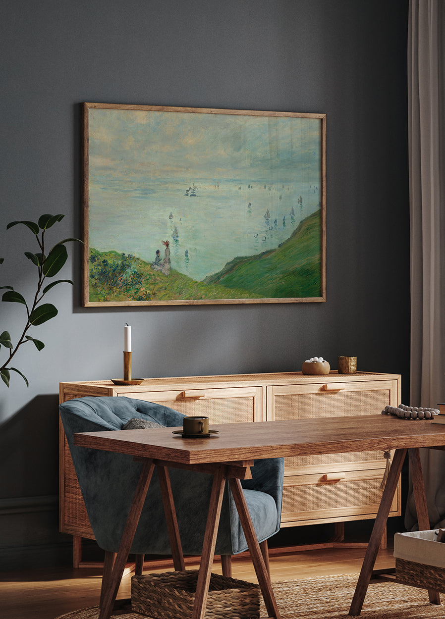 Cliffs at Pourville By Claude Monet Plakat - Posterbox.dk