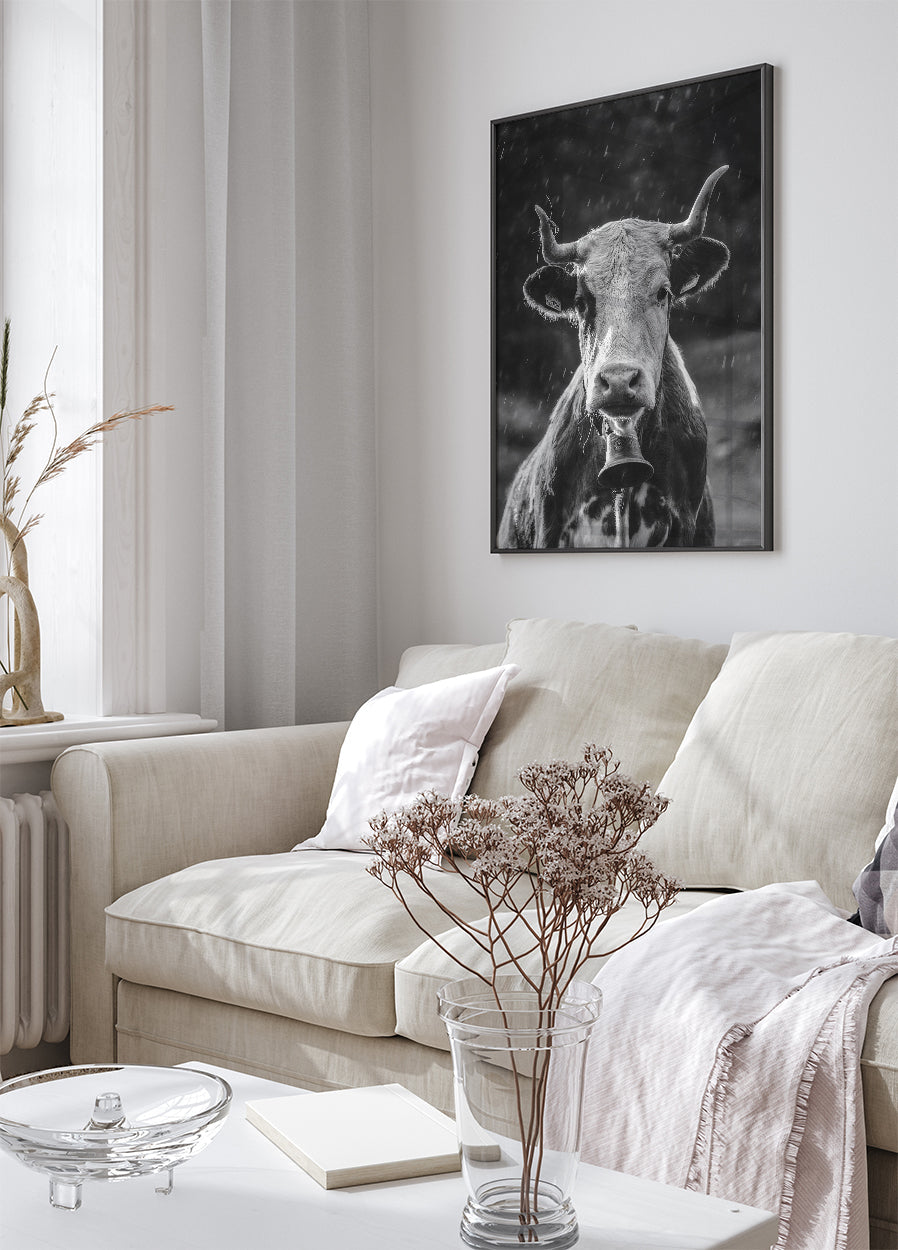 Cow With Bell Plakat - Posterbox.dk