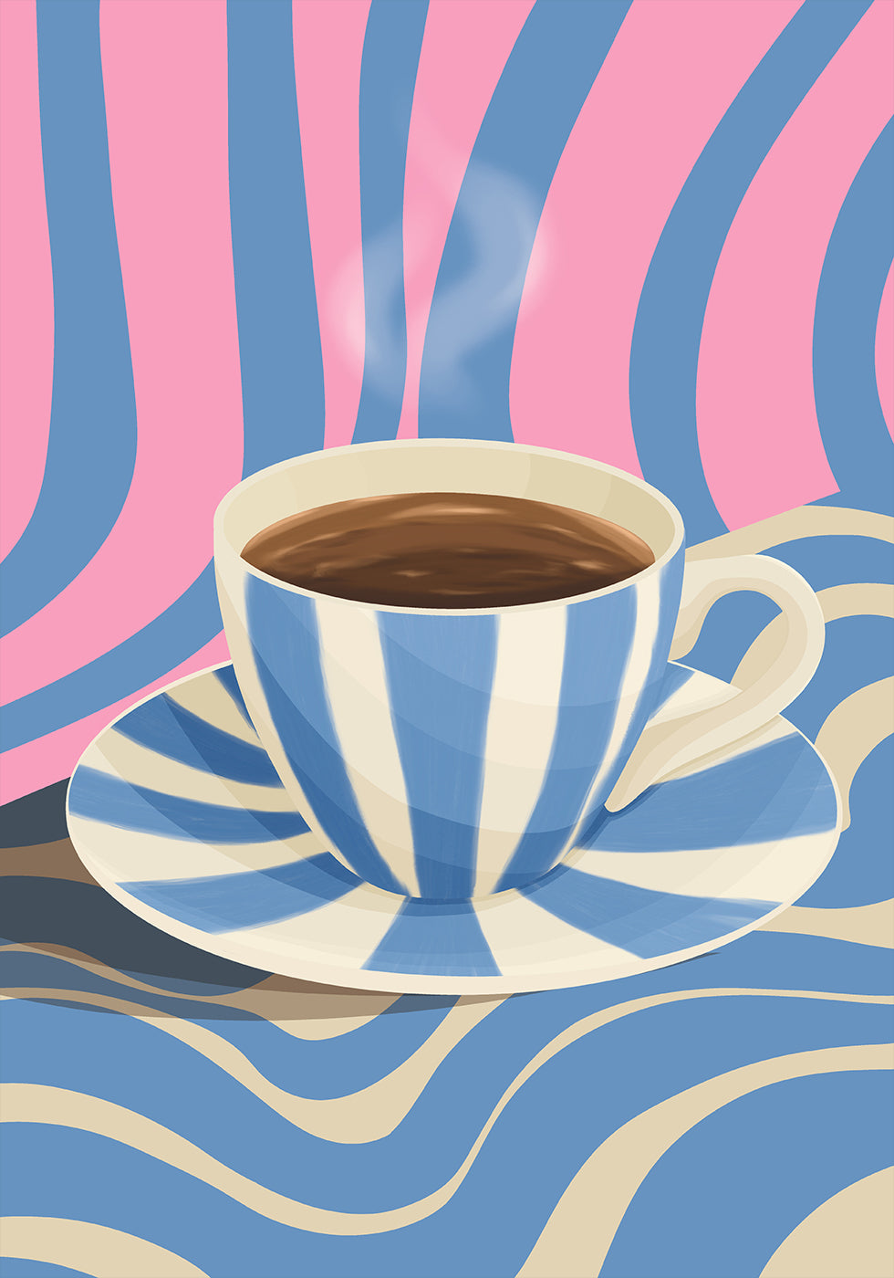 Striped Coffee Cup Plakat