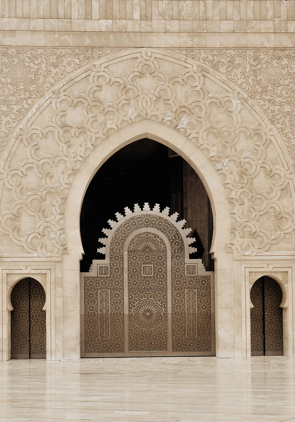 Ornate Main Door of Hassan II Mosque, Casablanca Plakat