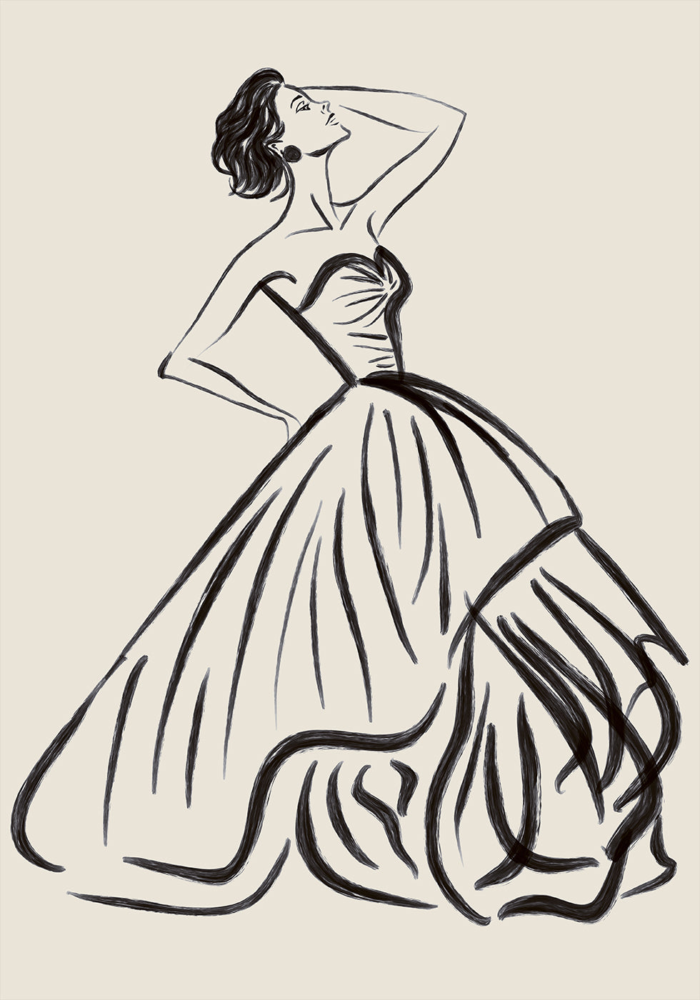 Elegant Woman Sketch Plakat