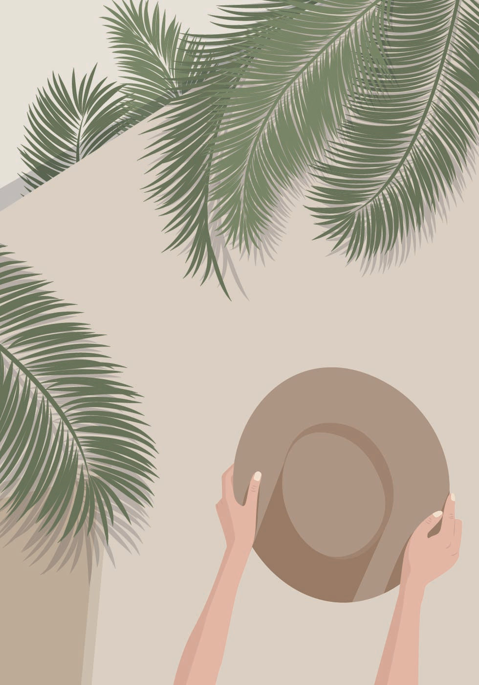 Enjoy the Moment 1, Tropical Palms and Summer Hat  Plakat