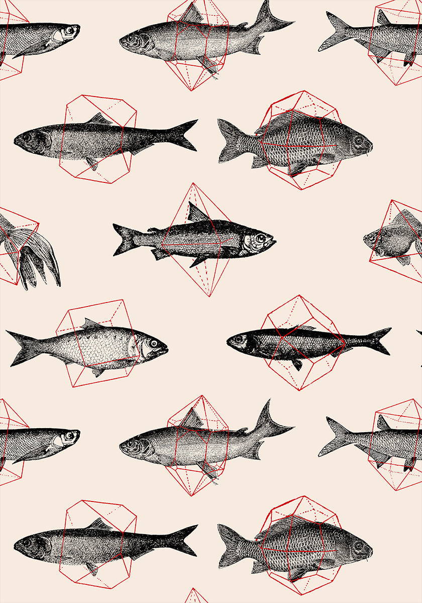 Fishes In Geometrics Nº4 Plakat