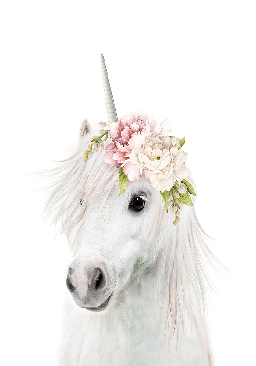 Floral Unicorn Plakat