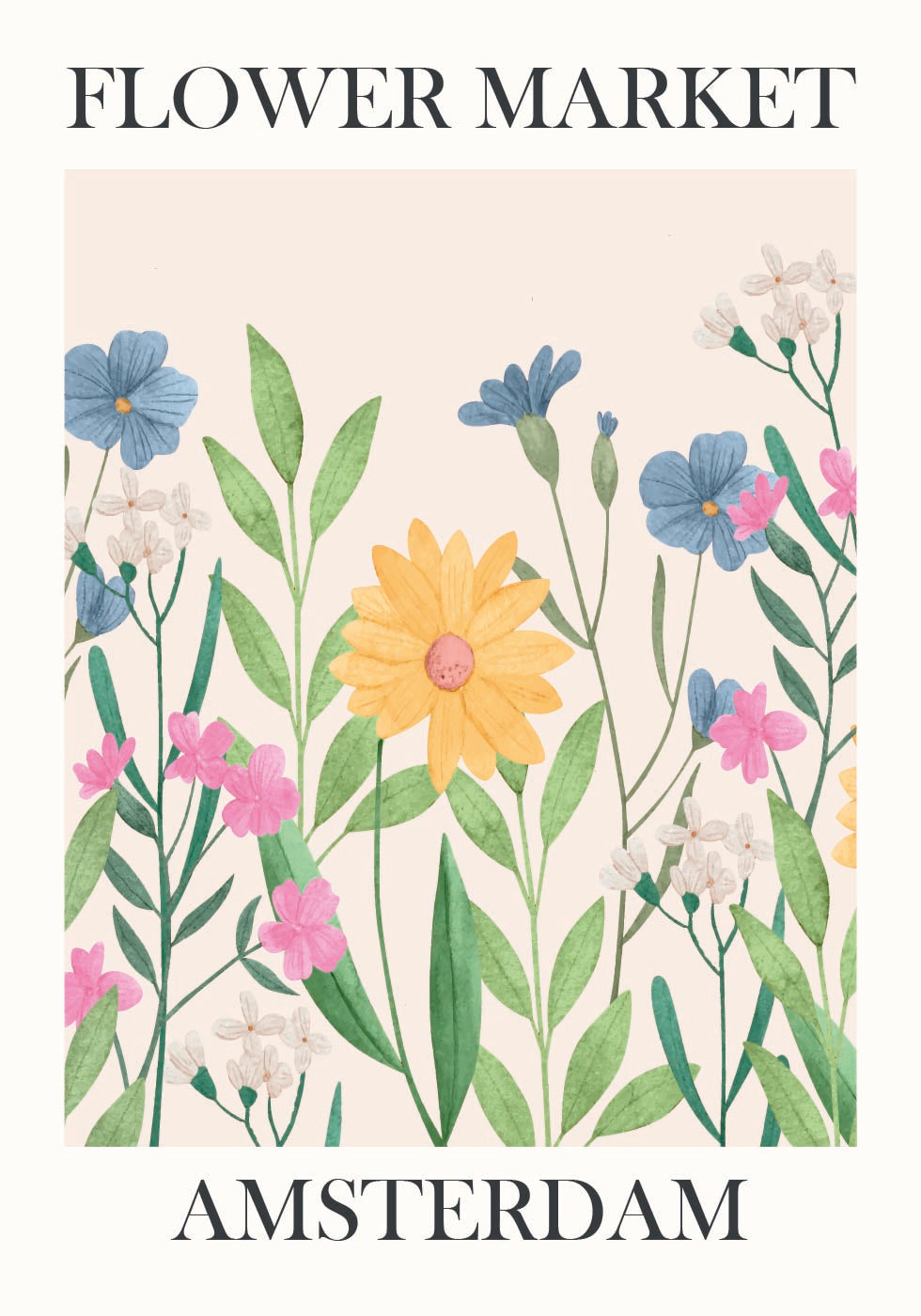 Flower market Amsterdam Plakat - Posterbox.dk