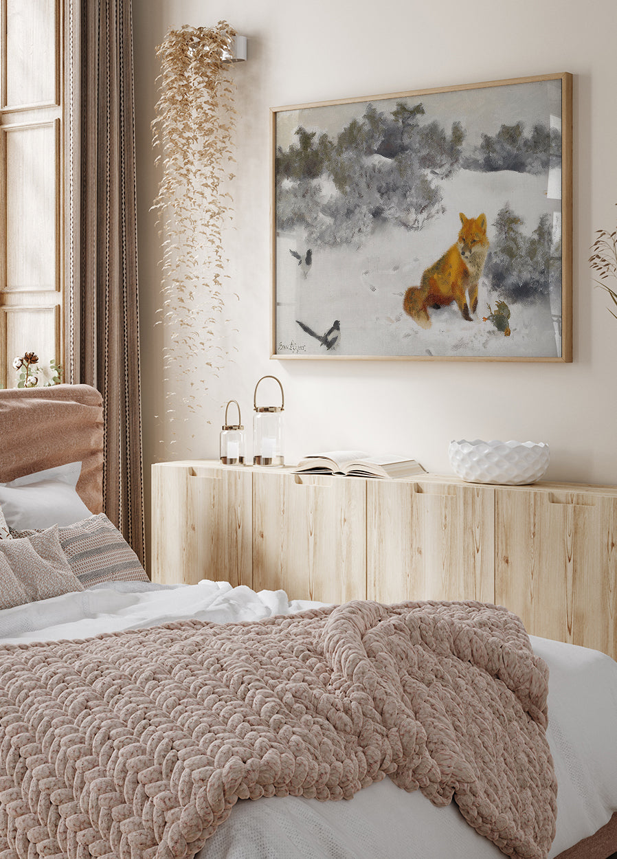 Fox in Winter Landscape By Bruno Liljefors No. 2 Plakat - Posterbox.dk