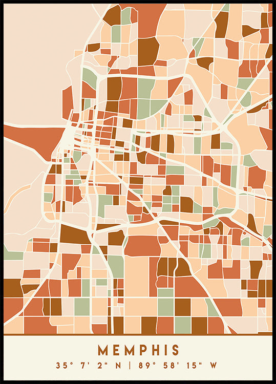 Black Maps Earth Tones 51 Plakat