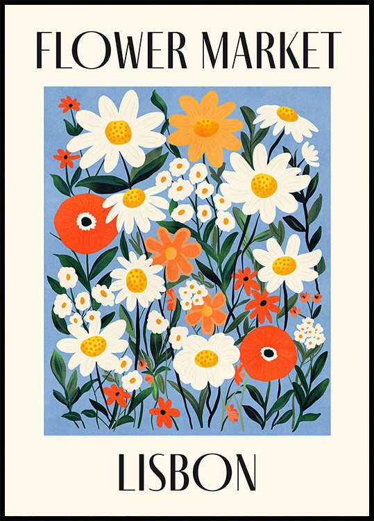 Flower Market Lisbon Portugal Plakat