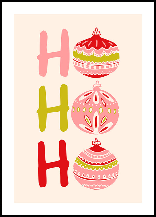 HoHoHo Cheerful little Christmas Illustration Plakat