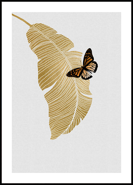 Butterfly & Palm Leaf Plakat