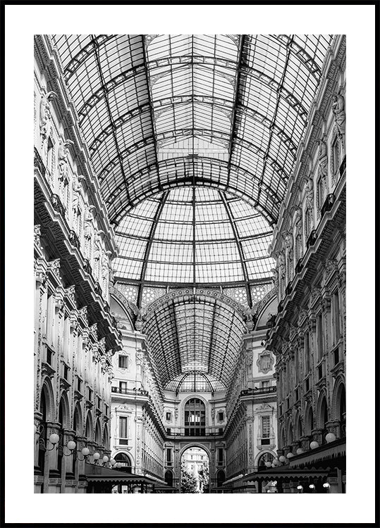 Galleria Vittorio Emanuele II Milan Black & White Plakat