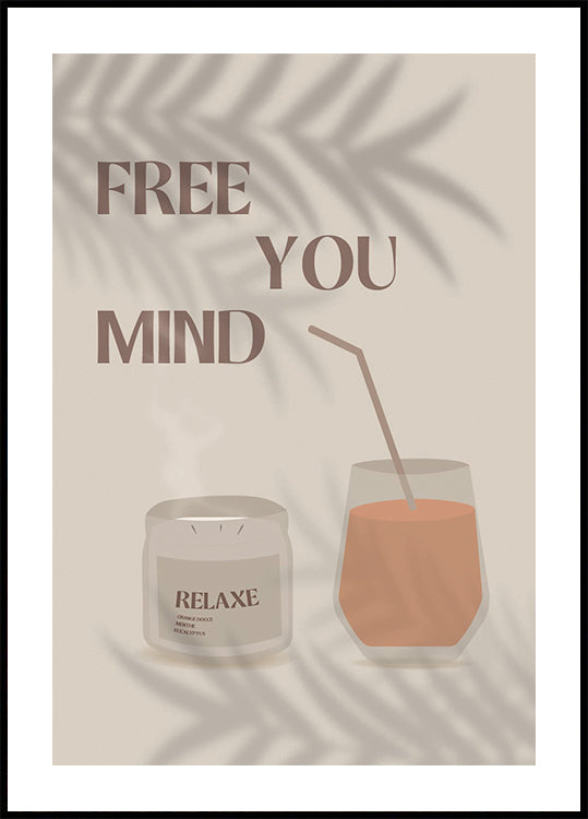 Free Your Mind 2, Calming Summer with Candle and Juice Glass Plakat