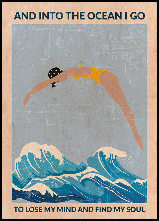 Into the Ocean (blue) Standard Wall Art