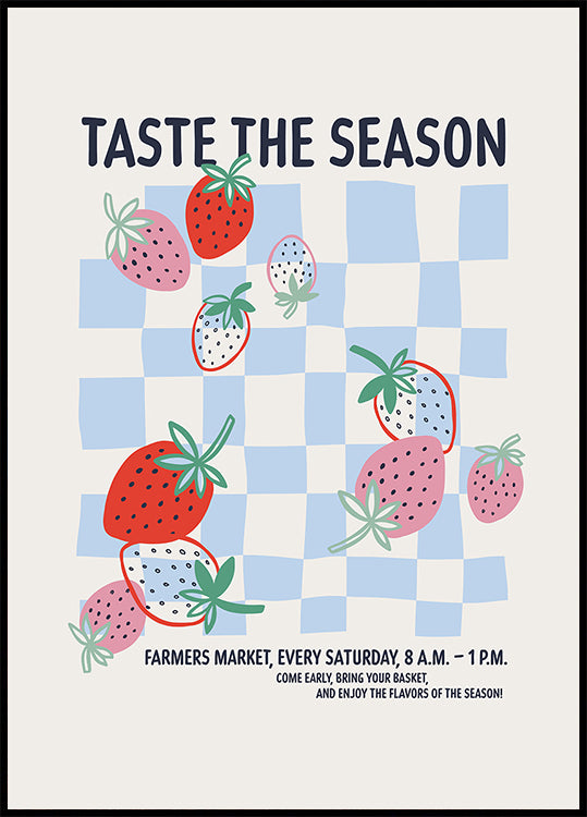 Farmers Market Strawberries Plakat