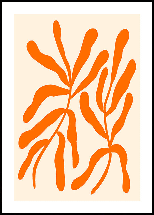 Orange Stylized Branches Plakat
