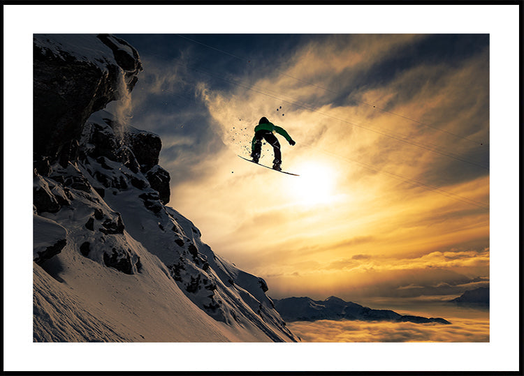 Sunset Snowboarding Plakat