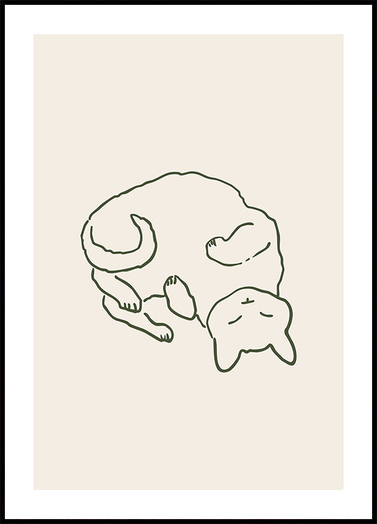 Cozy Cuddling Cat Plakat