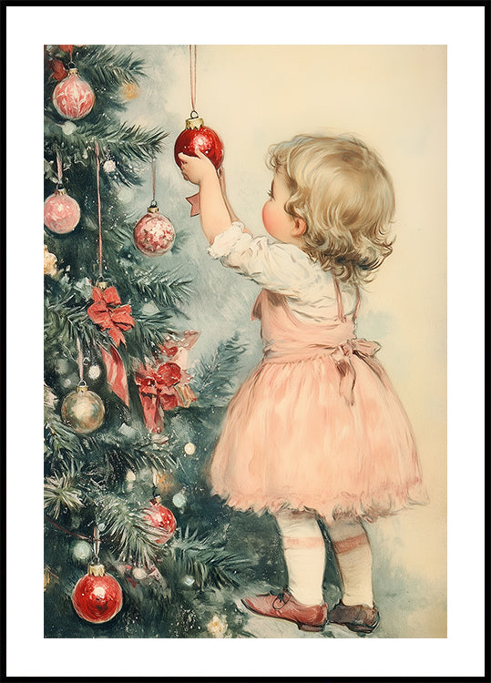 Young Girl At Christmas Eve Plakat