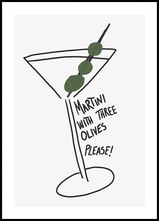 Olive Trio Martini Plakat