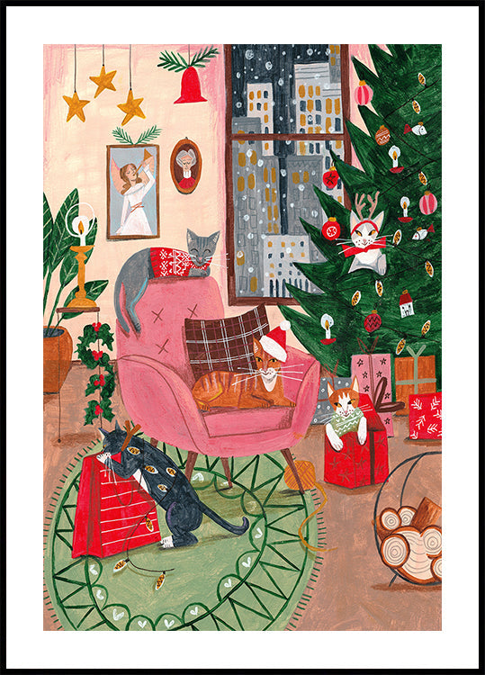 Christmas Cats in NY Plakat