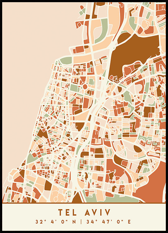 Black Maps Earth Tones 87 Plakat