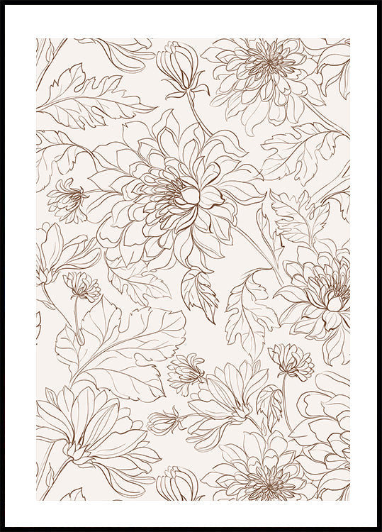 Flowers Line Art Plakat - Posterbox.dk