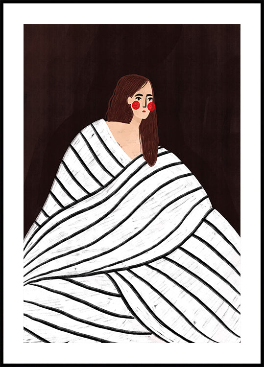 The Woman With Black and White Stripes Plakat