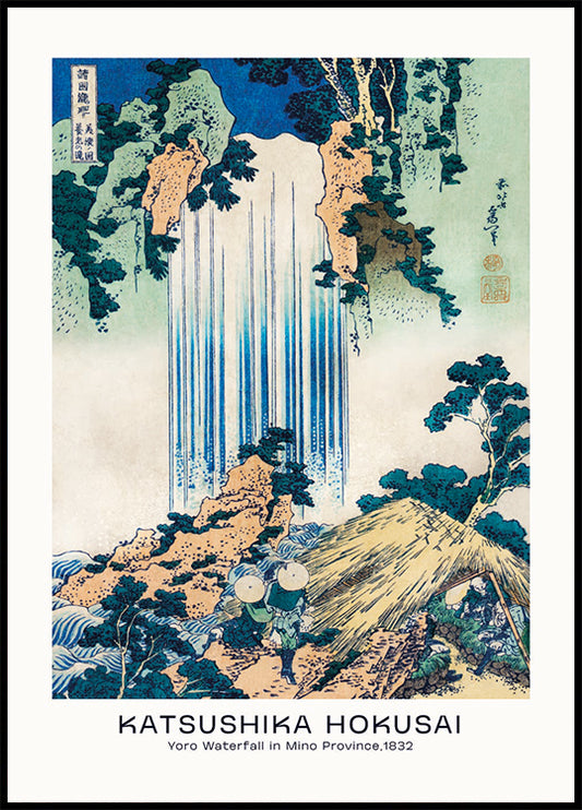 Katsushika Hokusai - Yoro Waterfall in Mino Province Plakat