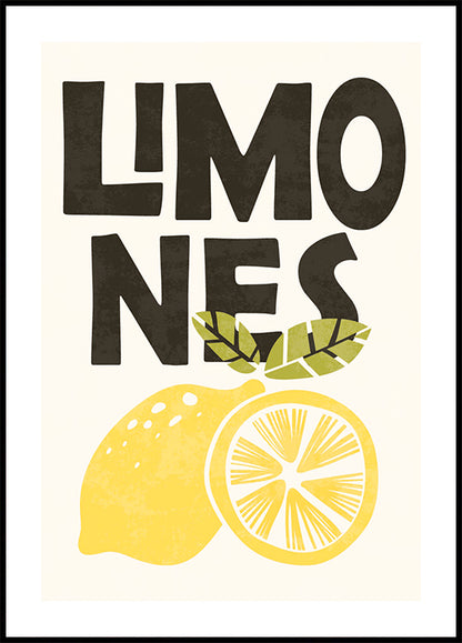 Retro Lemons Illustration Plakat