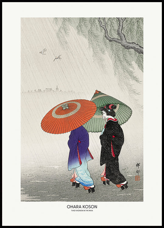 Two Women In The Rain Plakat