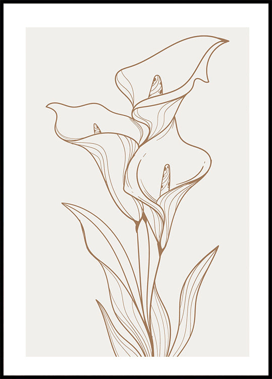 Line Art Flower No. 2 Plakat - Posterbox.dk