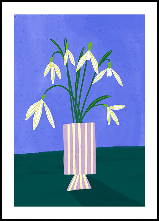 Snowdrops in Stripes Plakat