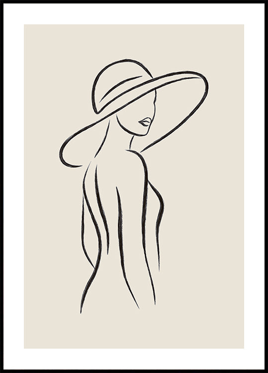 Elegant Woman Outline Plakat