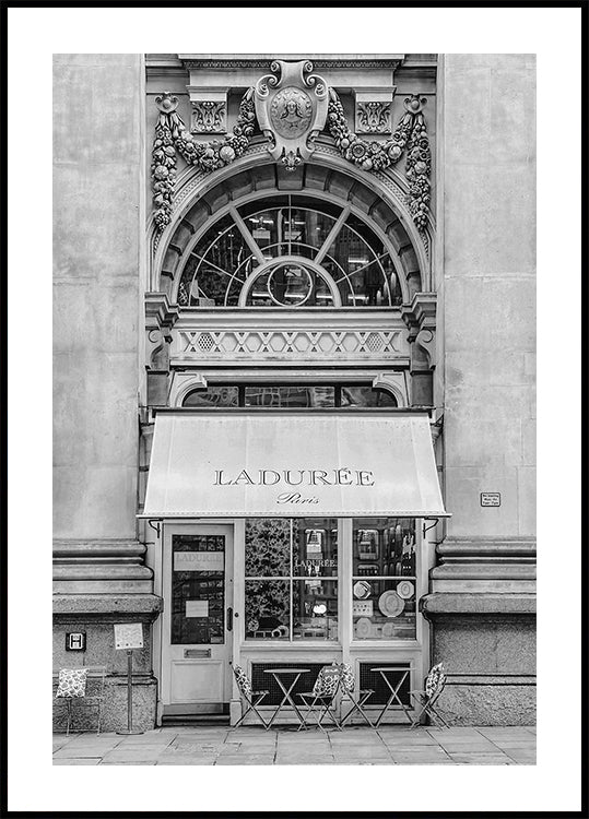 Ladurée Paris Pastry Shop Black & White Plakat