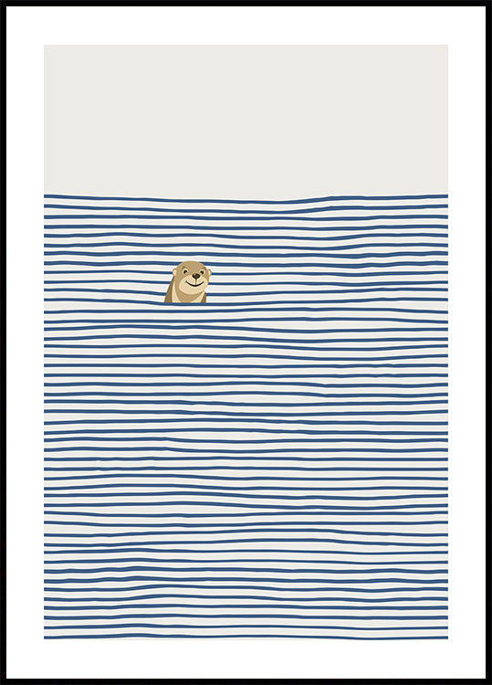 Otter in the Waves Plakat