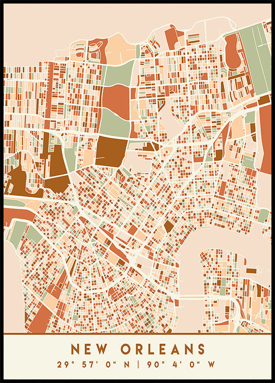Black Maps Earth Tones 60 Plakat