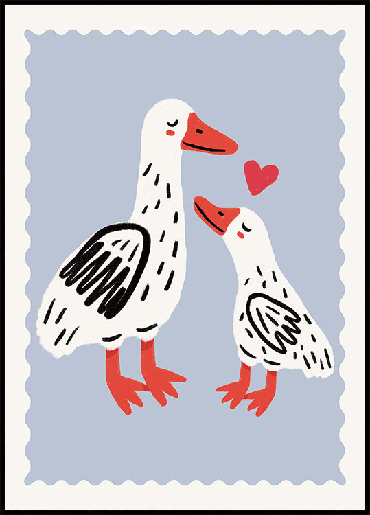 Mother duck and duckling Plakat