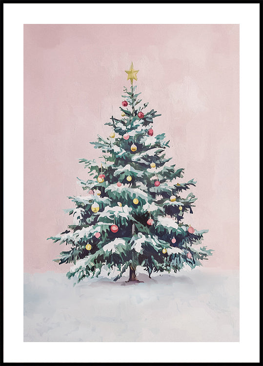Snow-Covered Christmas Tree Plakat