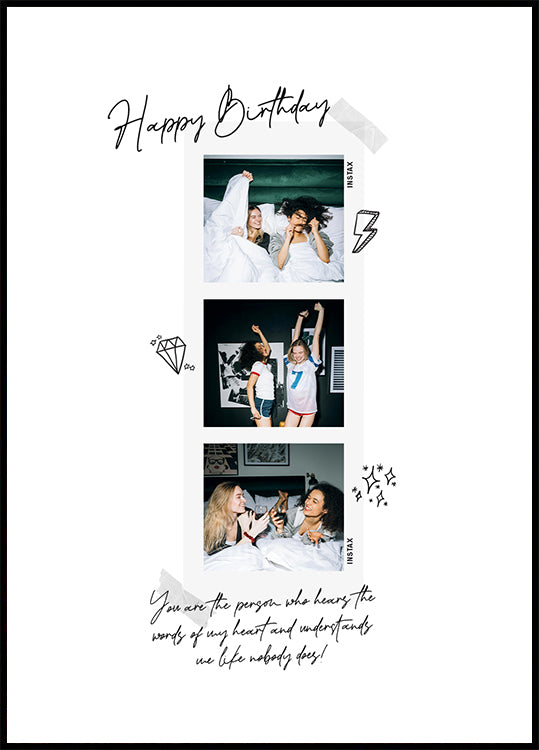 Happy Birthday Personalized Instax Collage Plakat