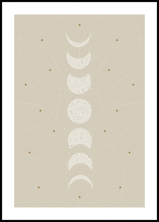 Phases of the Moon, Celestial Lunar Cycle Plakat