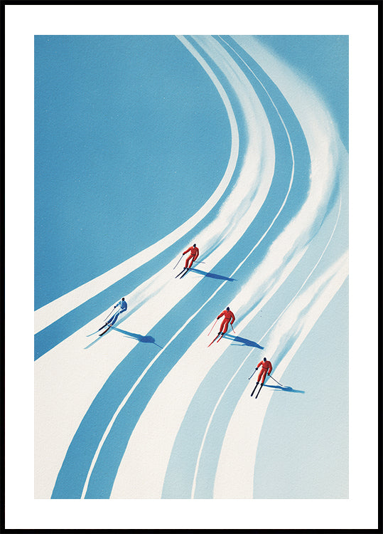 Four Skiers Plakat