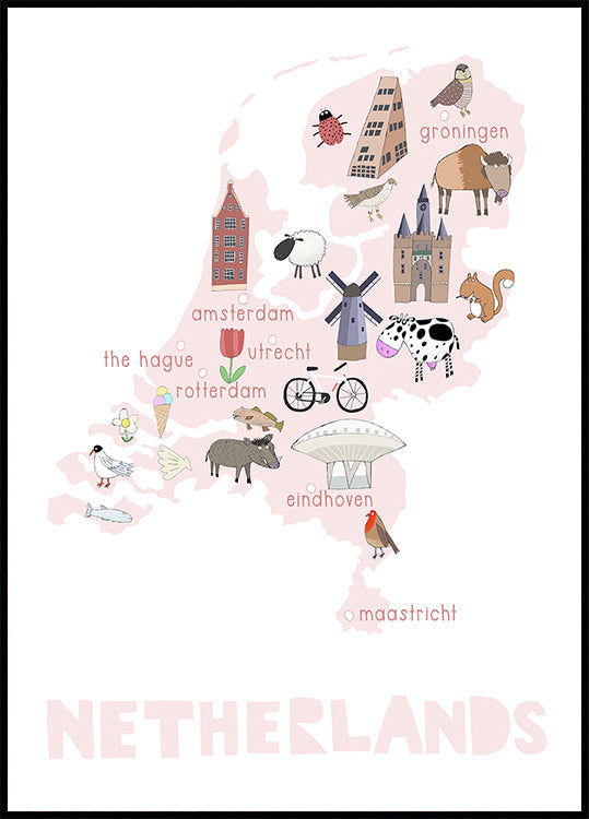 The Netherlands Illustration by Artist Carla Daly Plakat